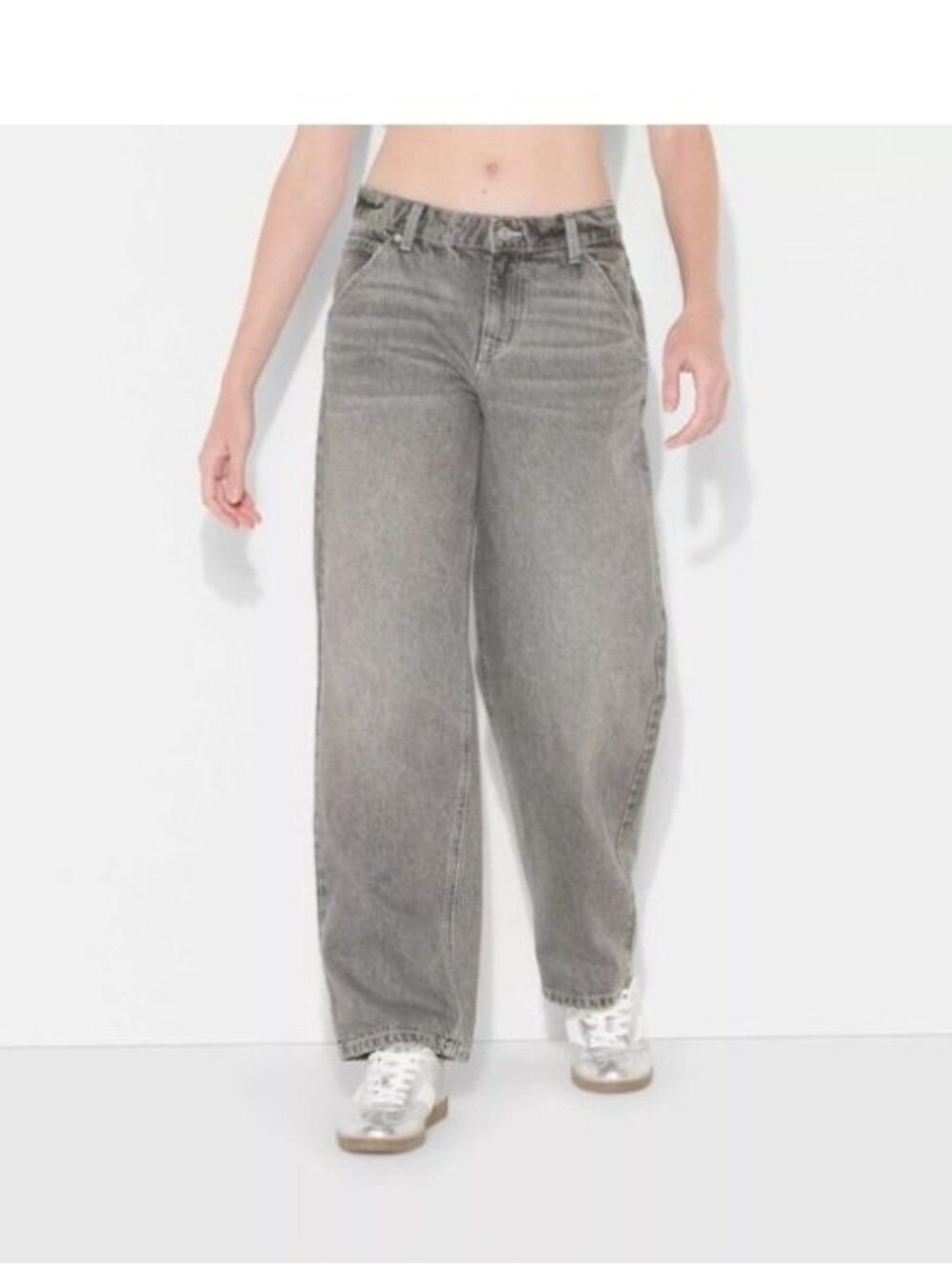 Wild Fable Mid Rise 90s Relaxed Straight Rigid Denim Gray wash Size 8L